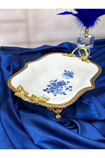 Şahane Magnificent Home Decorative Presentation Stand with Stand 30/26 cm Tkebt White
