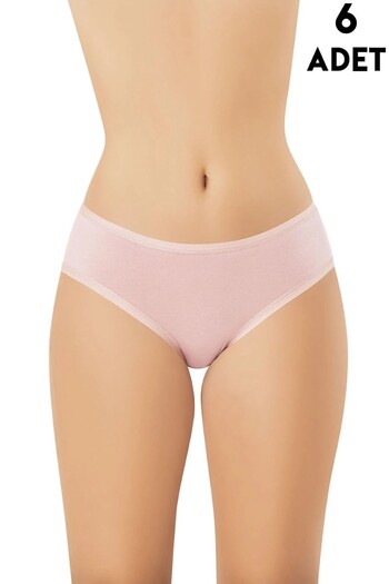 Loule Bumbac și modal elastic 6 bucăți pudră Paris Model Bikini Chiloți LL.K51.O08.001