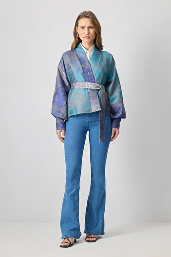 Touché Privé Jacquard Satin Kimono
