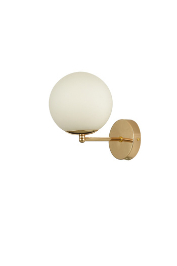 Avizemoda Pinza Sconce White Glass Living Room Modern Wall Sconce (Gold Plated)