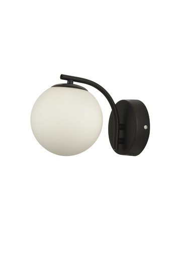 Avizemoda Miya Sconce White Glass Living Room Modern Wall Sconce (Black)