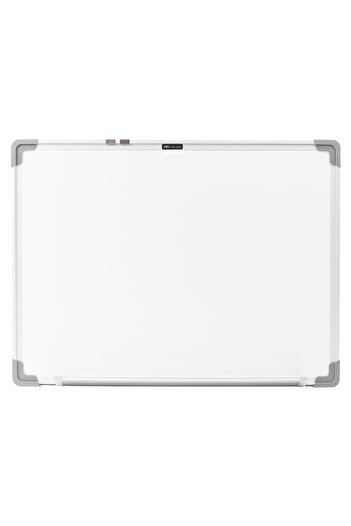 Deli Tablă albă magnetică pentru școală, ramă din aluminiu 45×60cm, suprafață din oțel cu ștergere chimică