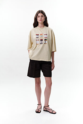 Manuka ΤΥΠΩΜΕΝΟ ΚΟΝΤΟ ΜΑΝΙΚΙΟ T-SHIRT JAM