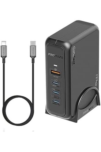 Promate USB-C GaN Charger with 140W Type-C Power Delivery