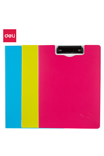Deli EF75002 Clipboard A4 with Cover Assorted Colors –Ideal for Office, School Use