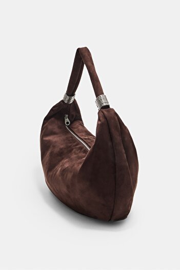 Stradivarius Suni süet halkalı çanta