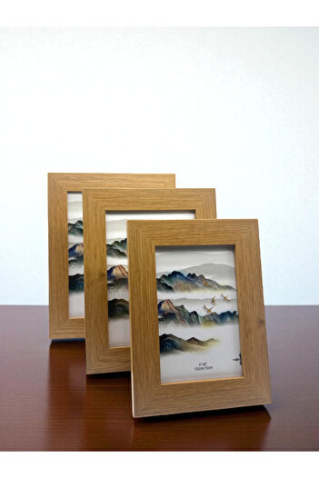CİHO 3 Size (10×15/13×18/15×20 cm) Glass Wooden Decorative Contrast White Photo/Memory Frame