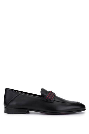 Valentino Men's Genuine Leather Black Loafer Shoes
