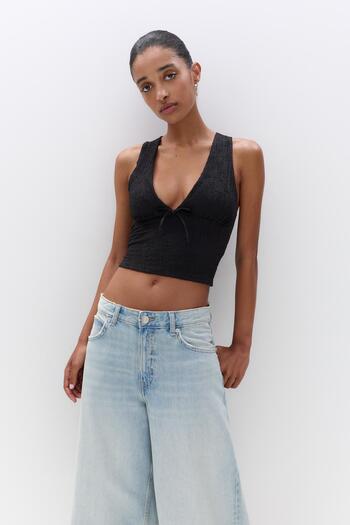 Pull & Bear Crepe top with bow