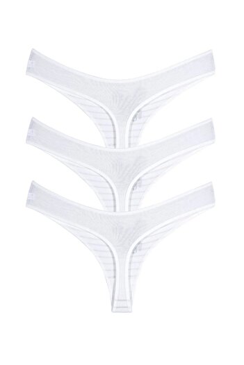 Perita.Life Women'S, Cream-Leopard, 95% Cotton, 5% Elastane 3-Piece Thong/String
