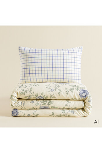 Pazar Home Bedding Bazaar Home Otranto Printed Cotton Bedspread 6 Pieces King Size with Stitched Filling 225 x 255 cm for Two People