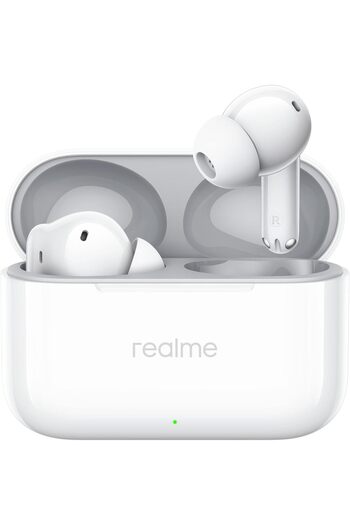 realme Buds T200 TWS Earbuds with 13mm Dynamic Bass Driver, Bluetooth 5.3 – Snowy White