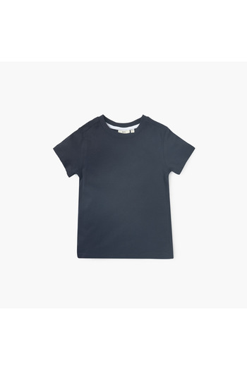 Juniors Solid T-shirt with Round Neck and Short Sleeves - Set of 2