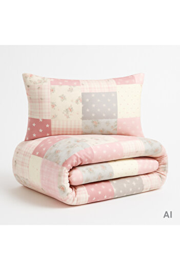 Pazar Home Bedding Bazaar Home Manarola Floral 4-Piece Queen Size Quilted Bedspread 180 x 225 cm