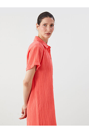 LC Waikiki Create Your Style with Uzg Store |   Textured Oversize Muslin Shirt Dress