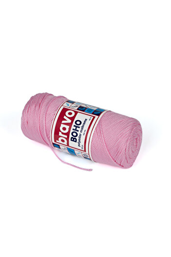 Bravo Boho Polyester Makrome İplik 1,5 Mm 100 Gr 150 Metre No: 3 mm (Renk Kodu : 74) Pembe
