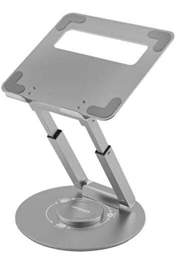 Promate Promate Aluminum Laptop Stand, Sit to Stand 360-Degree Rotatable Desk Stand with Silicone Grip, Adju