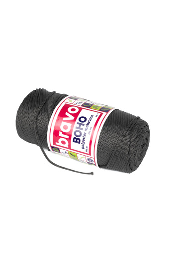 Bravo Boho Polyester Macrame Yarn 200 Gr 230 Meters 4 mm (Color Code: 67) Dark Gray