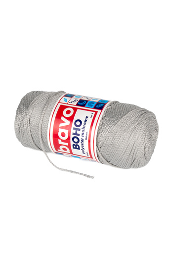 Bravo Boho Polyester Macrame Yarn 100 Gr 150 Meters 3 mm (Color Code: 60) Light Gray