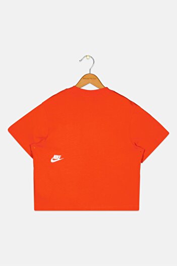 Nike Kids Girl Crew Neck Short Sleeve Outdoor Top, Orange