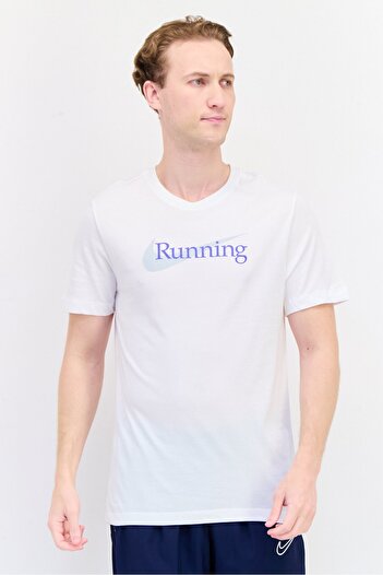 Nike Men Sportswear Fit Short Sleeves Running T-Shirt, White