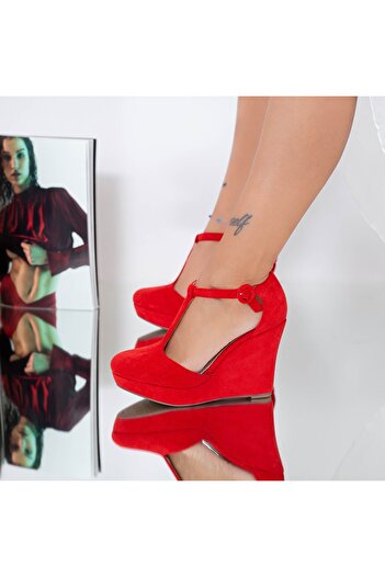 mei Women's Platform Sandals TY8 Red (L90) Mei