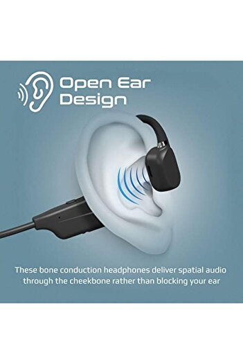 Promate Promate Bluetooth Headphones, Premium Bone Conduction Lightweight Earphones with Audio Controls, 8H