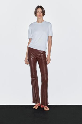 Massimo Dutti Kısa kollu yün karışımlı triko kazak