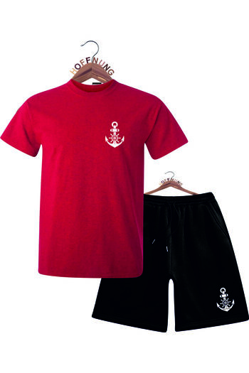 HOFFNUNG Unisex Men/Women Crew Neck Hoffnung Anchor Printed Bottom Top Tracksuit Suit