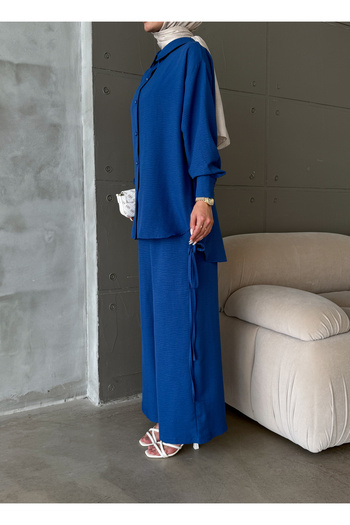 hacer ayaydın Aerobin Fabric Rope Detail Basic Pants Tunic 2-Piece Set