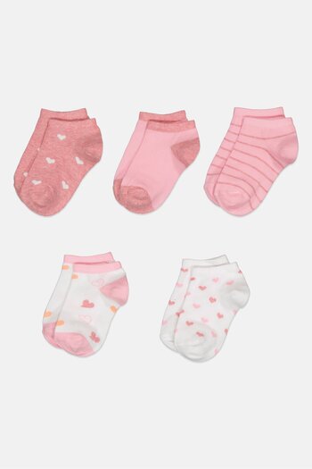Bebe Kids Girl 5 Pairs Printed Ankle Socks, Multicolor