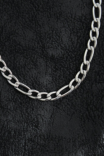 Skygo 316L Steel Thick Figaro Chain Model Silver Color Men's Necklace - Tj-Erk1394