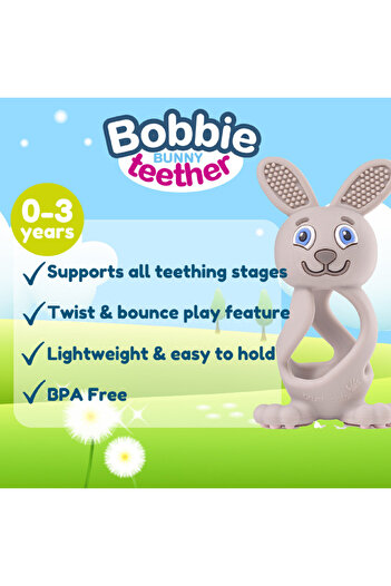 Brush-Baby Bobbie Bunny Teether 3D Eucalyptus 0-3 Years