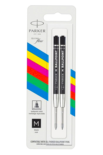 Parker Quinkflow Ballpoint Pen Refill 2 Pack Black m Tip 2166543