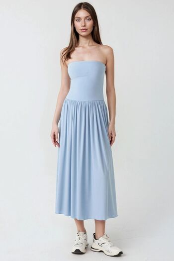 Hiccup Dual Use(Dress/Skirt) Stretchy Strapless Dress