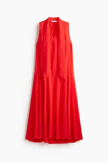 H&M Yakası Bağcıklı Organza Elbise