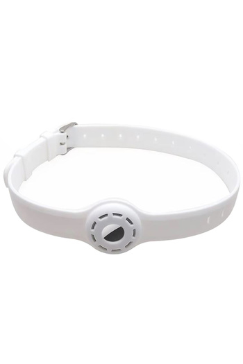 REDz Accessories Sports Collar with Airtag Holder, Anti-Lost, Adjustable, Silicone, White