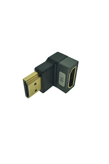 Lanberg HDMI male to HDMI female adapter, 8K, 90 degree angle, downward sloping, 44099, DSC, eARC, HDR