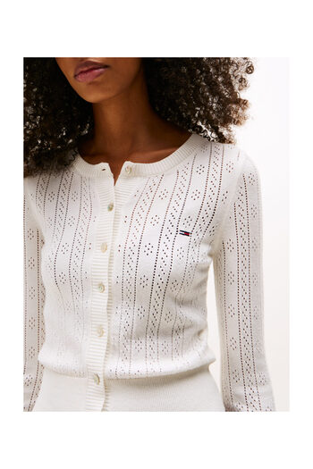 Tommy Hilfiger Tjw Pointelle Crew Neck Cardigan