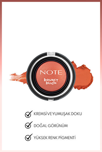 NOTE Bouncy Blush Yumuşak Kremsi Allık - 03 Coral Bliss