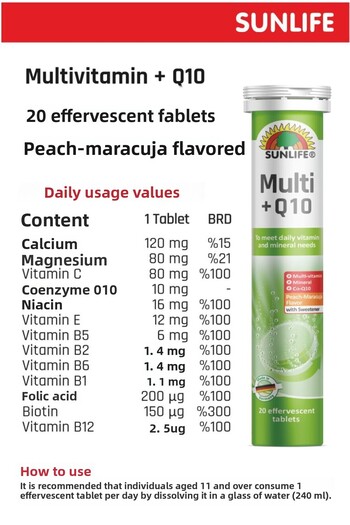 Sunlife Multivitamin Mineral + Q10 20 Effervescent Tablets