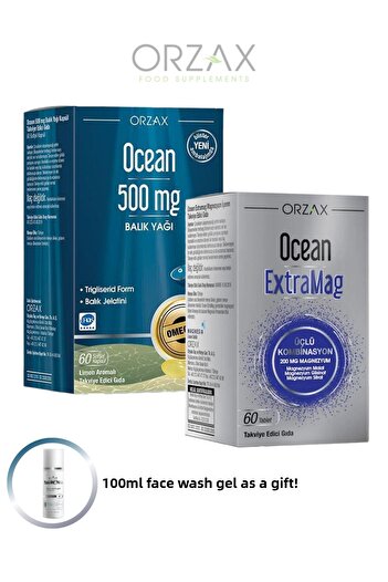 Ocean Omega-3 500Mg 60 Softgel - Extramag 60 Tablets (Omega 3 and Magnesium Complex Combination)
