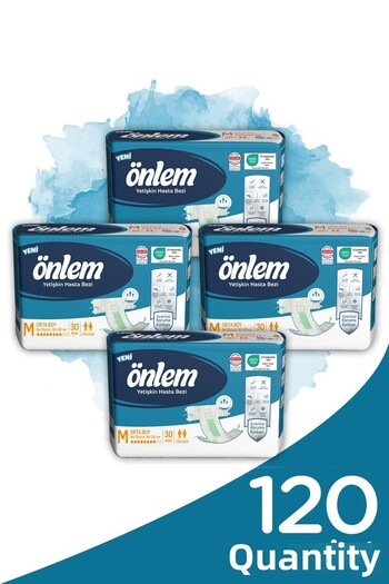 ÖNLEM Adult Patient Diapers Medium Size (Medium) 30 Pieces X 4 Pieces