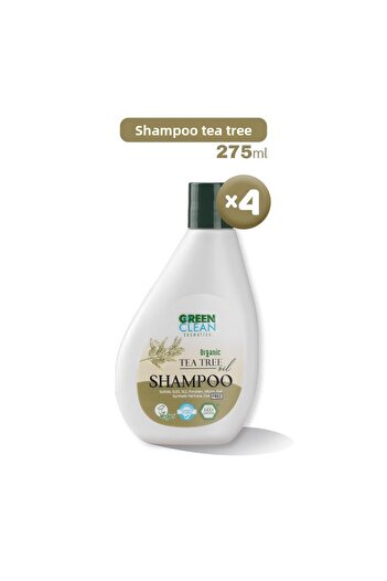 Green Clean Tea Tree Shampoo - 275 Ml, X 4 Pack