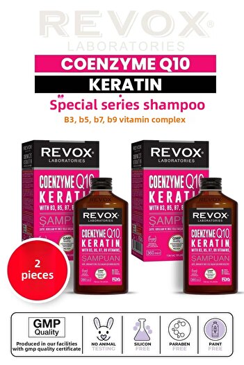 Revox Coenzyme Q10 Keratin Vitamin Complex Booster Renewing Deep Nourishing Shampoo 2 Pieces