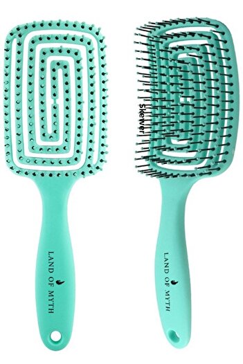 LAND OF MYTH Lom1274 Three-Dimensional Flexible Hair Lightening and Combing Brush, Flexible Pro Brush (turquoise)
