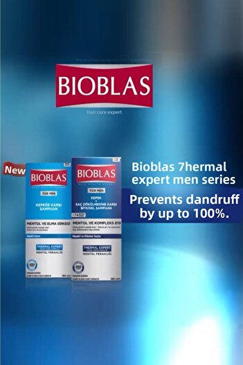 Bioblas Men's Menthol & Elda Vinegar B19 Shampoo - 360ml x 2 Pieces