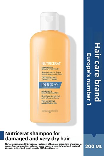 Ducray Nutricerat Nourishing and Restoring Shampoo for Damaged and Very Dry Hair 200ml