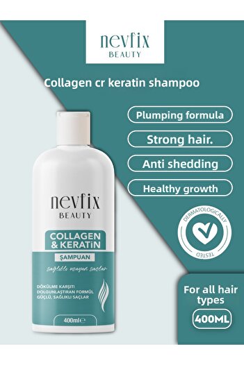 Nevfix Beauty Collagen Keratin Shampoo - 400 Ml Spill and Nourishing Formula