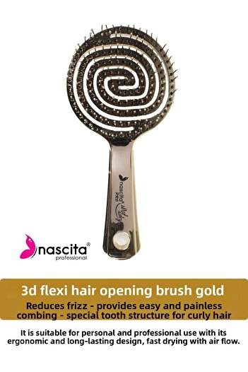 nascita Βούρτσα μαλλιών 3d Flexi Control Open-scan Gold -35